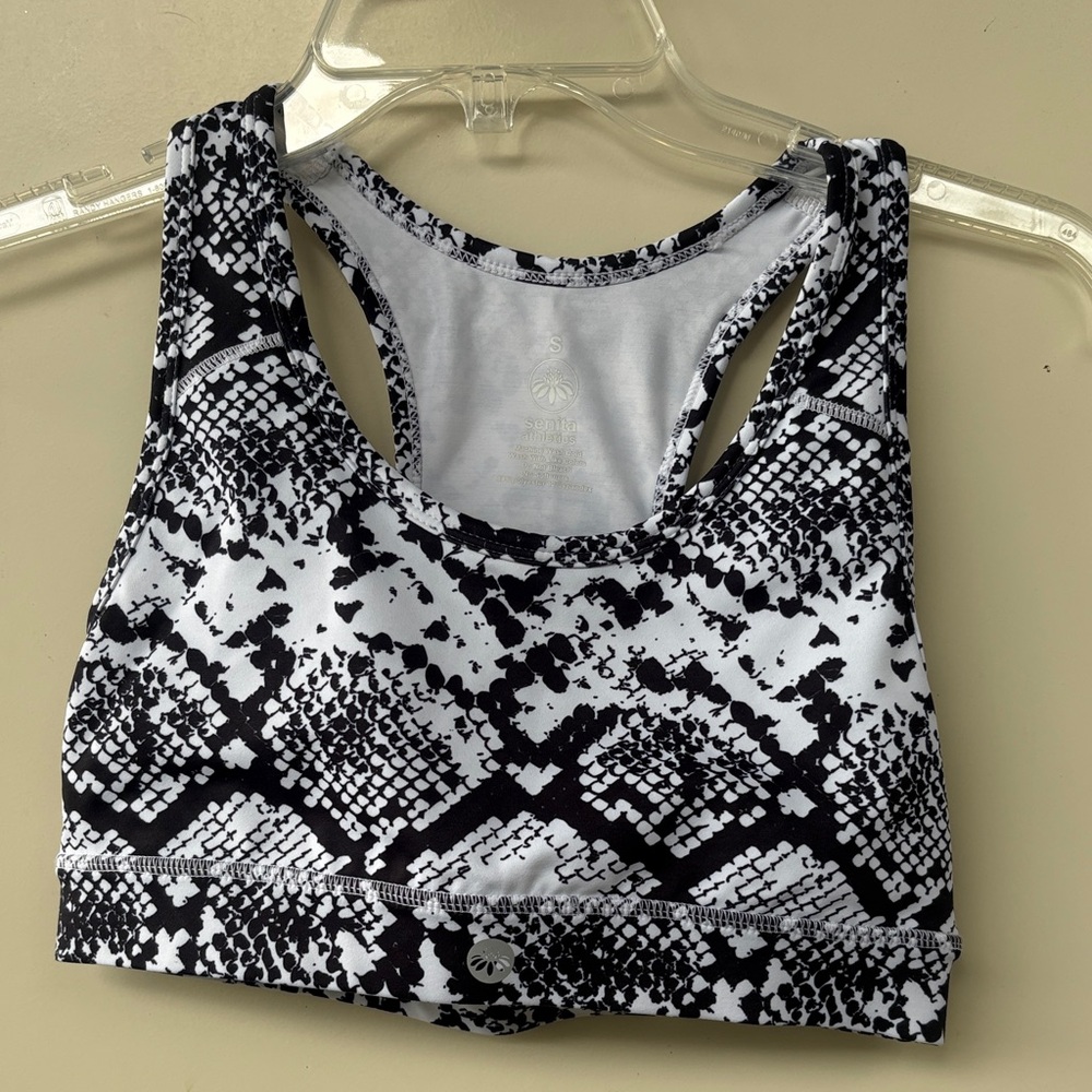 Senita Athletics Black and White sports bra